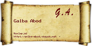 Galba Abod névjegykártya